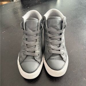 Converse Gray High-Top Sneakers with Minimalist Design